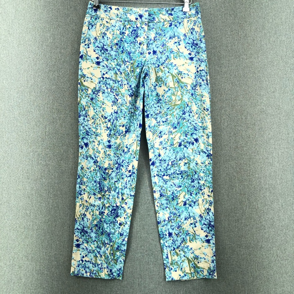 Talbots Blue Floral Ankle Pants
